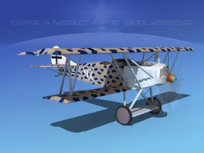 Fokker D-VII V01 Luftwaffe 3D model