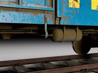 Indian Railways BOXN Open Top Freight Wagon Low-poly 3D model
