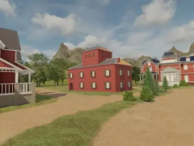 Aerial View Of A Historic Estate 3D model