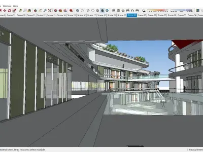 Sketchup Commercial Complex N6 3D model