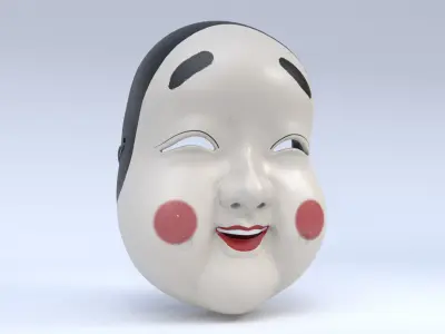 Japanese Noh mask collection 3D model