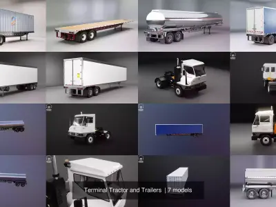 Terminal Tractor and Trailers  3D Model Pack