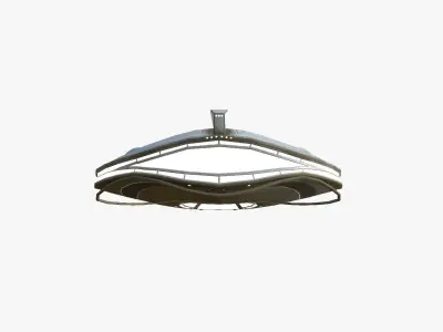 Alien Spaceship UFO D09 Full White - Sci Fi Spacecraft Design Low-poly 3D model