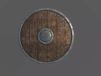 Wooden Vikings Shield  Low-poly 3D model