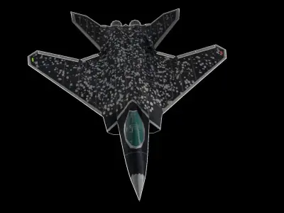 FCAS -French Concept fighter jet Low-poly 3D model