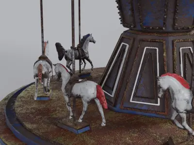 Carusel Low-poly 3D model