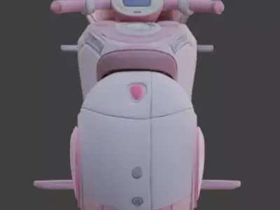 Aesthetic Sci-Fi Motorcycle 3D Model Low-poly 3D model