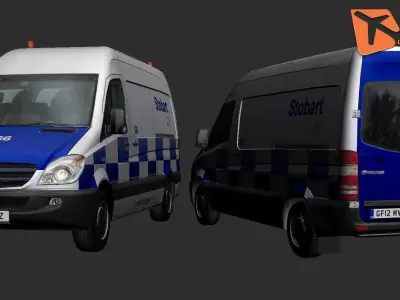 Mercedes-Benz Sprinter Stobart Low-poly 3D model