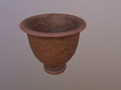 Antique clay pot Low-poly 3D model