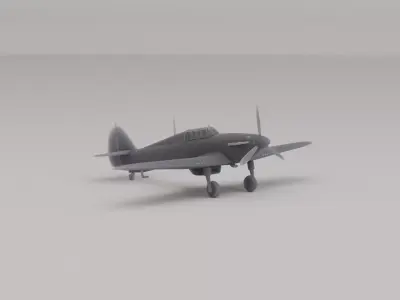 Hawker Hurricane MK I Interception United Kingdom WWII 1935 3D print model