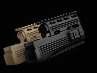 AK74 - AKM - Tactical Parts Low-poly 3D model