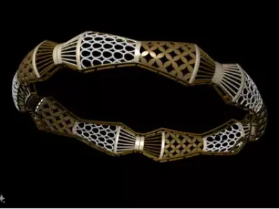 1228 Honeycomb and Blossom Bangle 3D print model