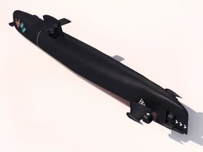 Submarine Low-poly 3D model from CGTrader