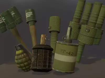 WW2 Explosive Pack Low-poly 3D model