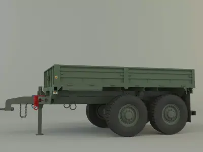 Military trailer 3D model purchase