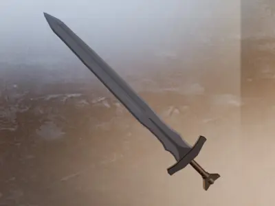 Fantastic Sword Low-poly 3D model
