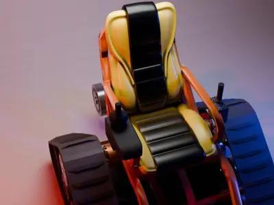 Tracked All Terrain Electric Wheelchair  Rover Chair  3D Model Low-poly 3D model