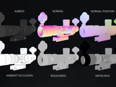 T-EAGLE MARCH 2-8x IR GUN SIGHT Low-poly 3D model