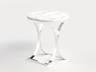 Table 4 Modern Marble Top Side Table Low-poly 3D model