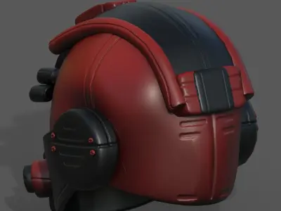 Helmet plastic scifi futuristic military combat  Low-poly 3D model