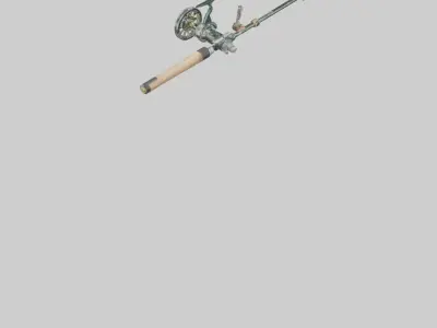 Fishing Rod and Reel model Low-poly 3D model