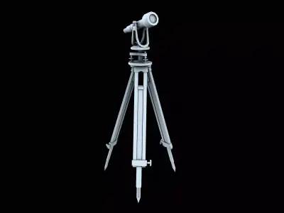 Gyrotheodolite - Telescope Low-poly 3D model