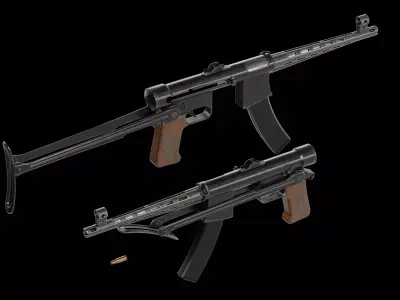 Kucher Model K1 Danuvia M53 smg Low-poly 3D model