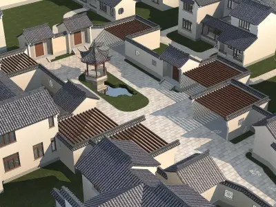 Chinese Style Architecture 3D model 2