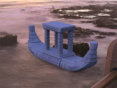 Egyptian Pharaoh Boat Ornate 3D model