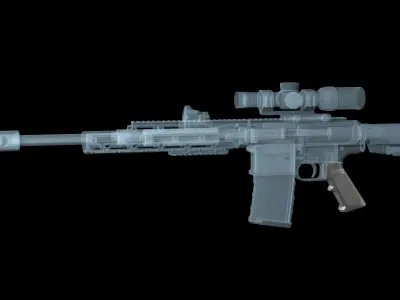 AR-15 AR-10 pistol grip A2 Low-poly 3D model