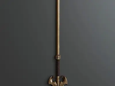Stylized viking spear 1 3D model