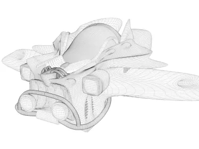 Spaceship Red bulldog 3D model