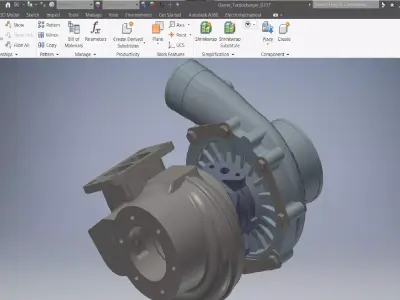 Car Turbocharger GT37 assemble 3D model