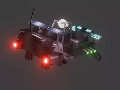 Spaceship- Energy Transporter Low-poly 3D model