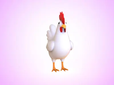 Cartoon Chicken Cute 02 Low-poly 3D model