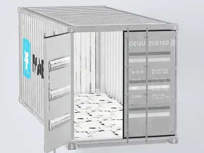 Container 20ft Grey 3D model
