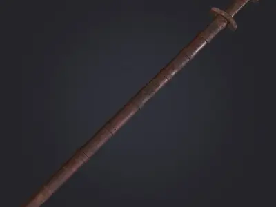 Abandoned Viking Gladius 001 Low-poly 3D model