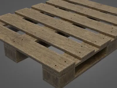 Old Wooden Pallet Low-poly 3D model