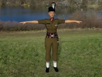 Indian leady police  Low-poly 3D model