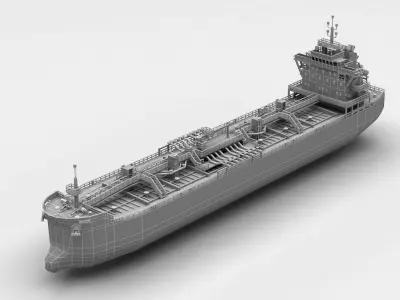  Panamax tanker Low-poly 3D model
