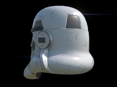 Stormtrooper damaged helmet Low-poly 3D model