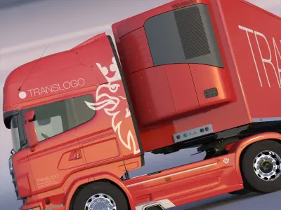Euro Truck with Refrigerated Semitrailer 3D model