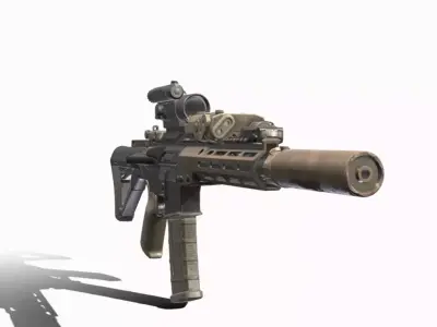 COLT M4A1 USASOC Low-poly 3D model