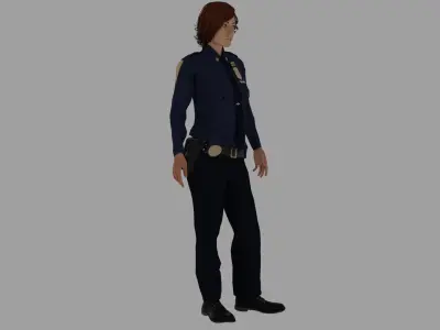 Rigged Police 04 3D model