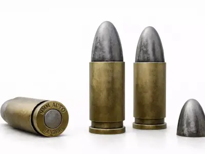 Bullet 9mm Ammo Pistol Bullets Low-poly 3D model