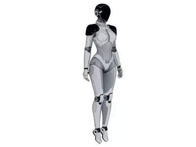 Fembot AI Assistant Low-poly 3D model