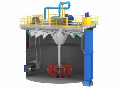 Flotation Cell Low-poly 3D model