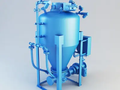 Outlet conical pump Low-poly 3D model