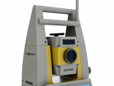 Theodolite Total Station and Tripod 3D Model Pack
