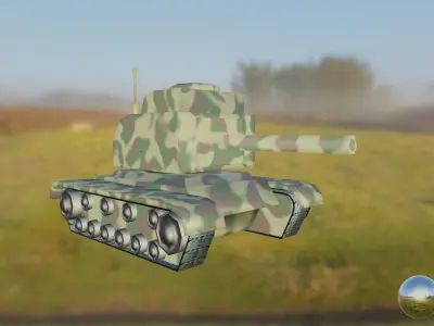 Military Tank low poly vehicle Low-poly 3D model